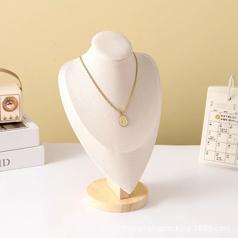 Velvet Portrait Necklace Display Pendant Organizer Jewelry Display Stand Jewelry Mannequin Bust Necklace Pendant Window Display