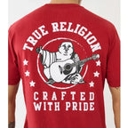 True Religion T-shirt Graphics T-shirt Men Cotton Graphic Crew Neck T-shirt Printed Short Sleeve Comfortable Breathable Top