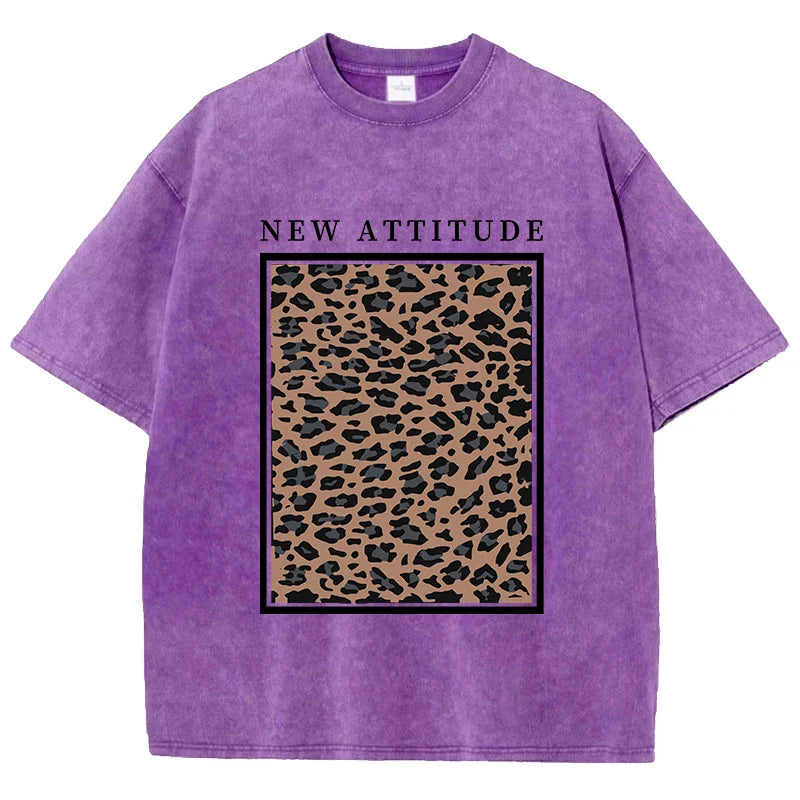 Yosemite National Papk Prints Washed T Shirts Women Cotton T-Shirts Distressed Oversized O-Neck Tops Summer Casual Woman Clothes