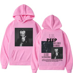 Hip hop rapper Lil Peep patterned hoodie high-quality fashion pullover men's and women's street fashion retro hooded sweatshirt