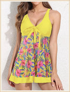 High Waist Swimsuit Beach Dress 2024 Women 2 Piece Printed Tankini Set Swimwear Female Bathing Swimming Swim Suit Beachwear Lady