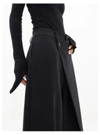 HOUZHOU Women Wide Suit Pants High Waist Gothic Japanese Style Baggy Black Trousers Irregular Straight Pants Casual Streetwear