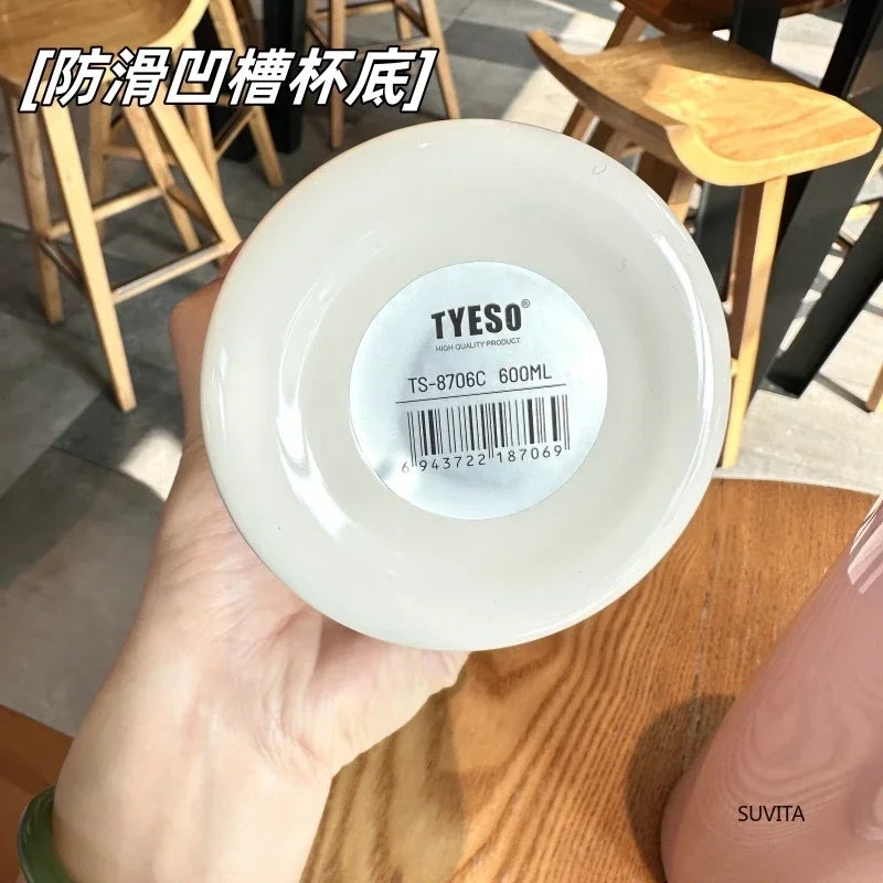 Tyeso Stainless Steel Thermos Water Bottle Portable Sport Vacuum Flask Keeps Cold and Heat Thermal Mug Insulated Car Tumbler Cup