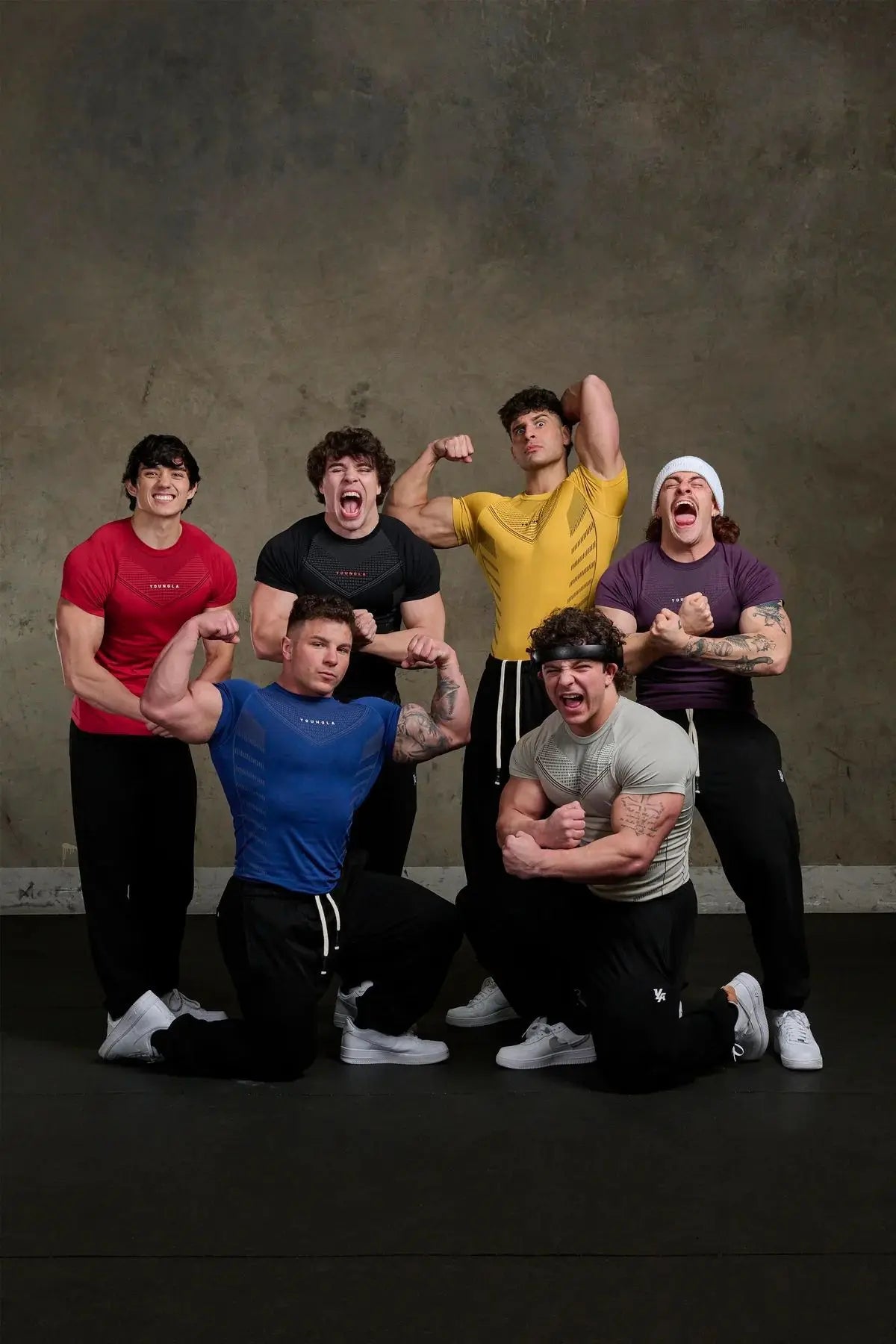 Men's T-Shirts Sports Fitness Trainer Clothe Quick Dry Breathable Stretch Tights Joggers Outdoor Casual Short Sleeves