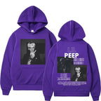 Hip hop rapper Lil Peep patterned hoodie high-quality fashion pullover men's and women's street fashion retro hooded sweatshirt