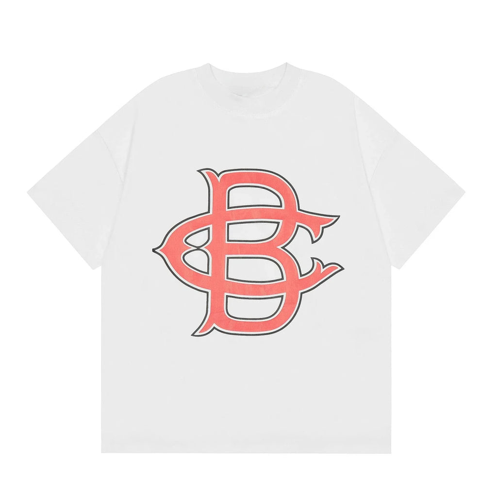 Tide Brand Summer Letter Printing Half-sleeved T-shirt Men's Women's Casual Pure Cotton Round Neck LooseShort-sleevedT-shirtTide