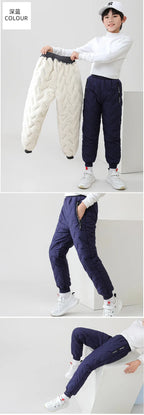 Children's Cotton Pants Winter Boys Thickened Trousers Teen Boys Cotton Lamb Wool Warm Cotton Pants Boys' Plush Casual Pants