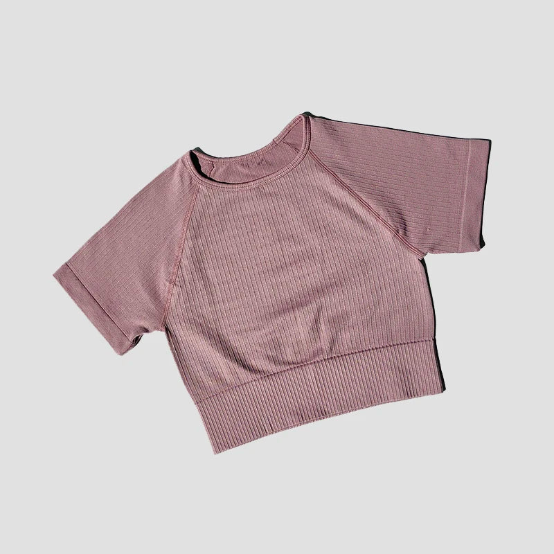 WAREBALL Women Yoga Shirts Short Sleeve Crop Top Gym Tops Fitness Running Workout Sport T-Shirts Sports Wear