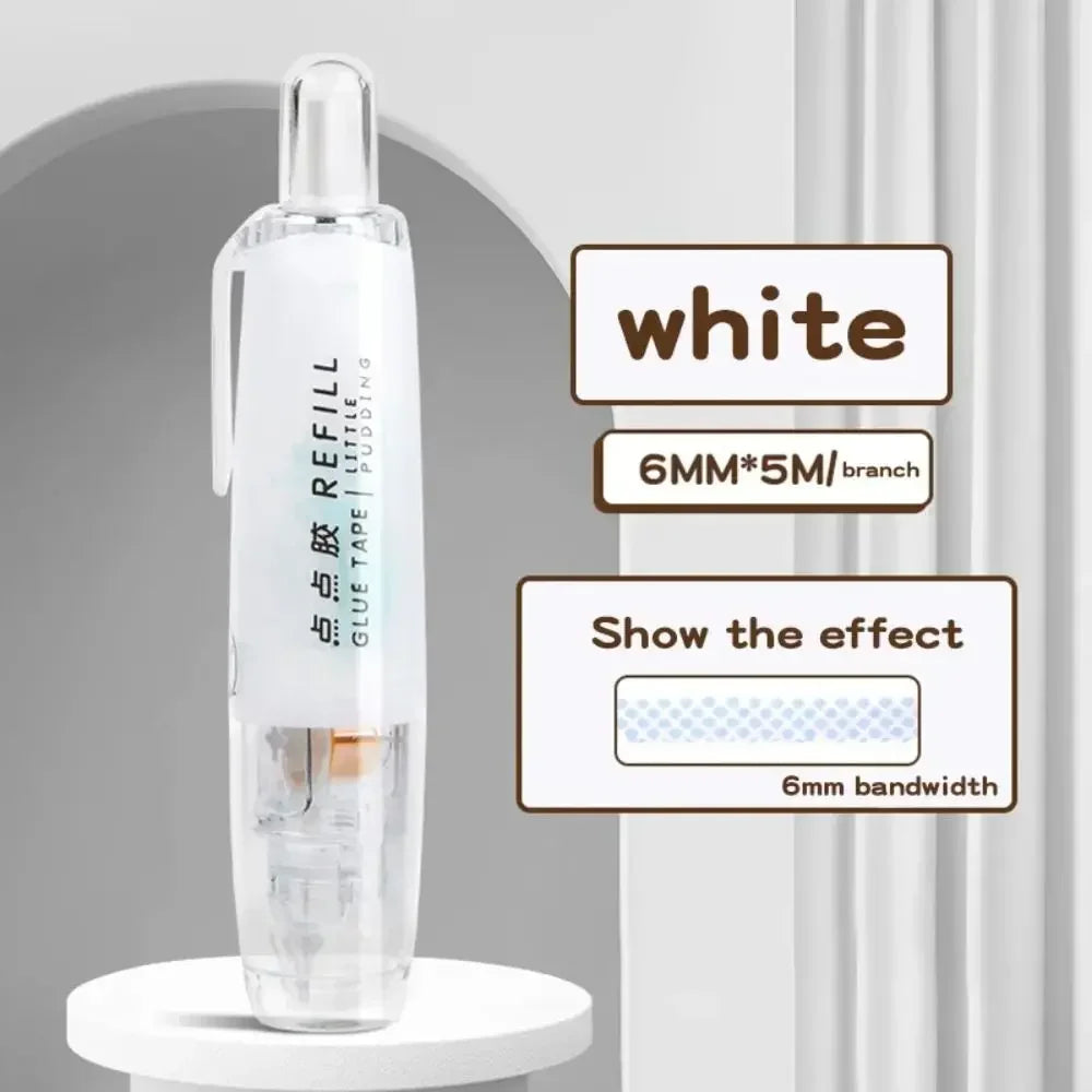 Double-sided Adhesive Press Spot Glue Pen Large Capacity High Viscosity Correction Tape Replaceable Core Office Supplies