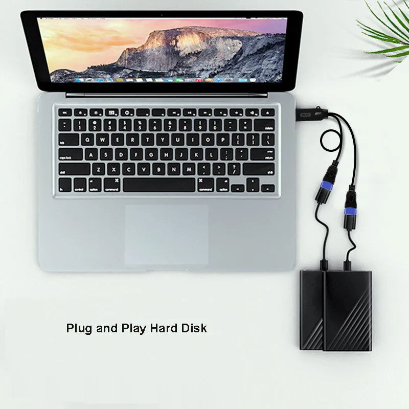 USB Cable Splitter Phone Charger Power Adapter Cord 2 Ports Male to Female USB Multiple Expander OTG Extension Charging DockPlug