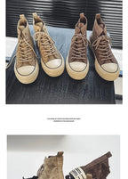 Classic Fashion Skateboarding Shoes for Men Women Comfy Suede Leather High Top Sneakers Men Height-increasing Platform Sneakers