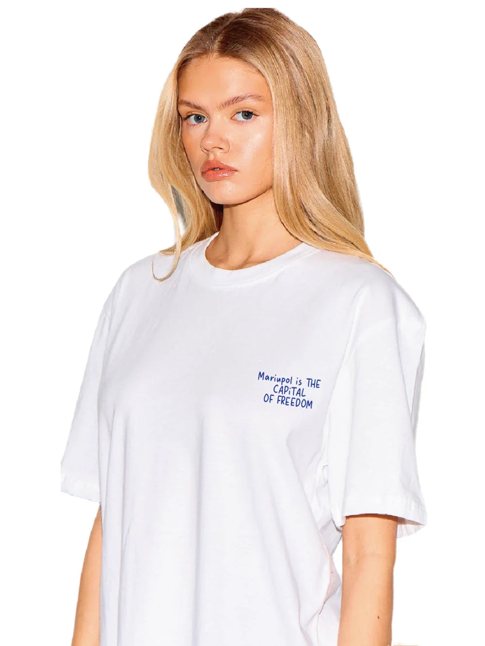 Summer Simple Fashion Print T-Shirt With Mariupol is The CAPiTAL of Freedom Women's Boutique Cotton Tee Drop Sleeve Unisex Shirt