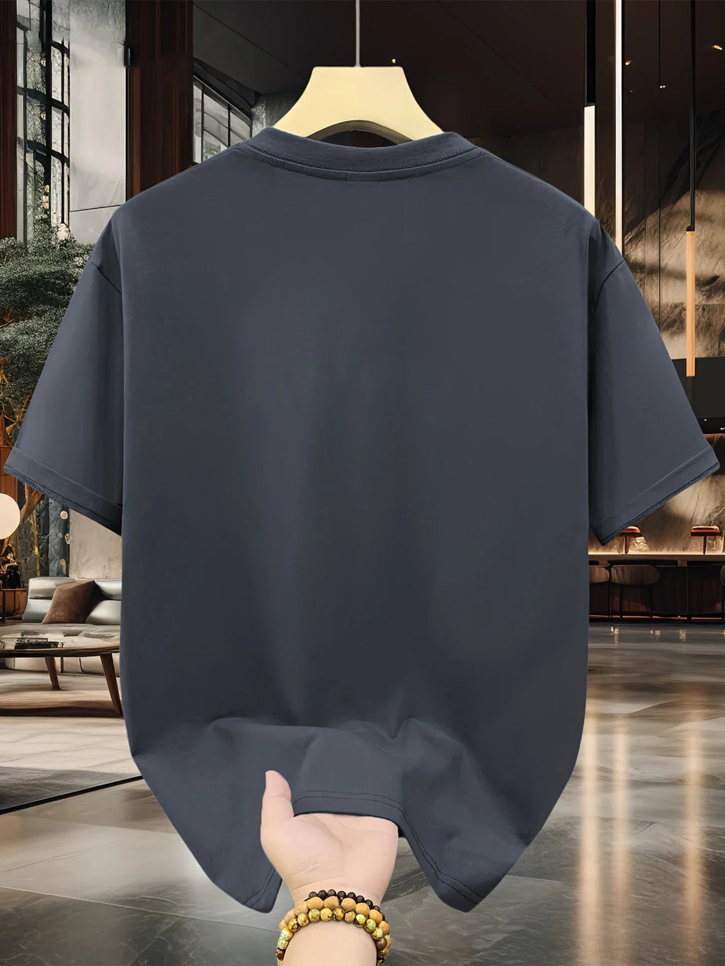 Men's 100% pure cotton summer loose size cartoon pattern printed casual and comfortable round neck short sleeved T-shirt top