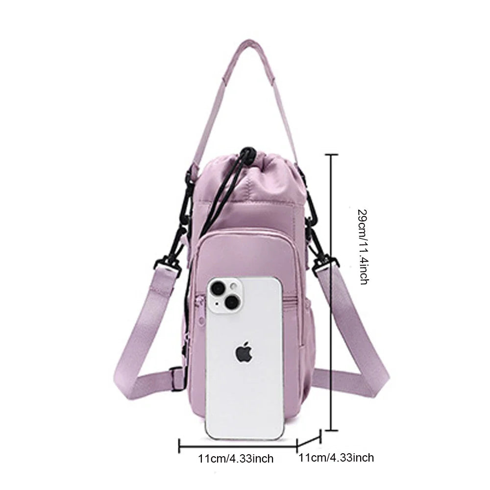 Water Bottle Holder with Strap, Insulation Water Bottle Carrier Bag with Phone Pocket, Water Bottle Sling Bag Crossbody