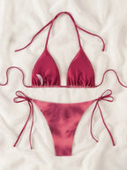 Tie Dye Bikins 2025 Mini Micro String Bikini Women Swimwear Female Swimsuit Two Pieces Bikini Set Halter Bathing Suit Swim Lady