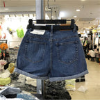 Black Gray Women Summer High-waist Slimming Outdoor Wear A- label Hot Pants Loose Cotton Shorts Urban Casual Style