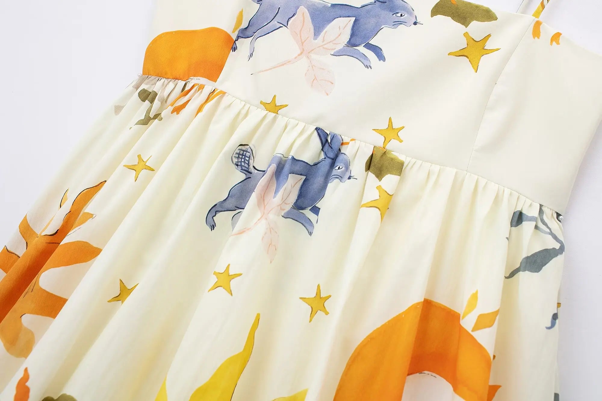 TRAF Print Slip Mini Dress Women Sleeveless Summer Dress Woman 2024 Ruched Sundress Vestidos Backless Short Dresses for Women