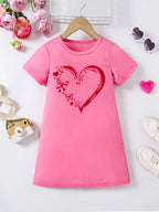 Girl's casual jumpsuit is soft and comfortable, stylish, simple and breathable A-line skirt | Love butterfly print dress