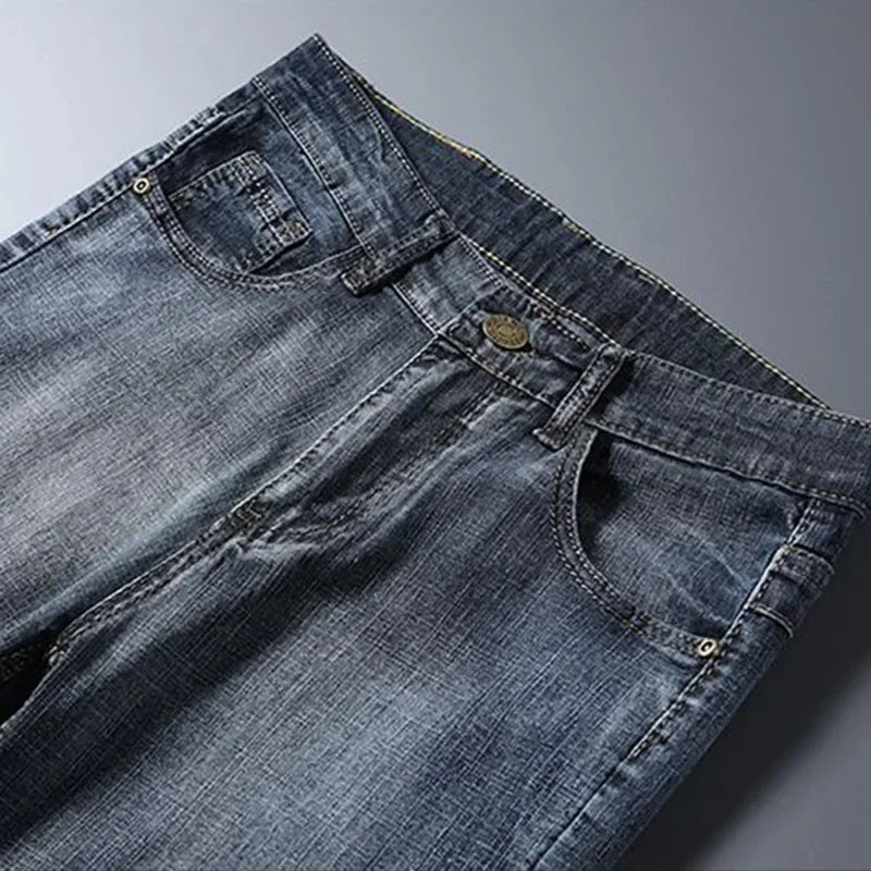 Male Slim Thin Loose And Versatile Summer Short Pants Men Casual Denim Short Elastic Daily Wear Solid Color High Quality Pants