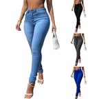 Women High Waist Jeans 2024 Spring Summer Skinny Casual Office Lady Slim Lifting Butt Denim Pencil Pants Female Elastic Trousers