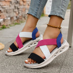 Summer New 2025 Wedge Women's Sandals Platform Outdoor Beach Shoes for Women Elastic Band Design Women Sandals Size 36-43