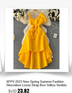 XFPV 2025 Summer Fashion Short Sleeve Round Neck High Waistband Slim A-line Denim Printed Patchwork Dress For Women SM11498