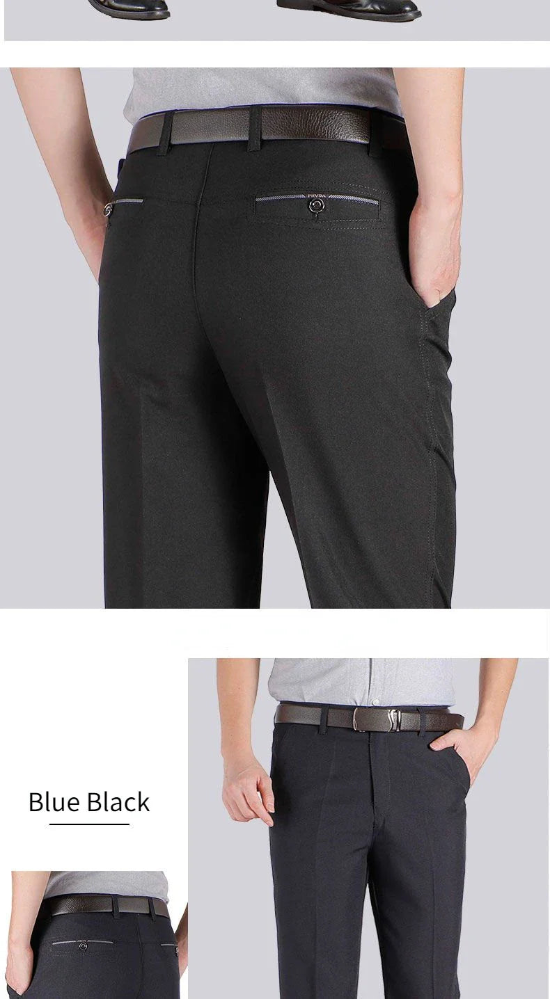 Formal Pants Men's Summer Thin Autumn Thick Black Blue Grey Stretch Bussiness Loose Suit Big Plus Size Office Trousers YYQWSJ