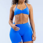 DLOGO With Logo Impact Strappy Bra Top Women High Support Impact Thin Strap Halter Sport Seamless Bras Scrunch Workout Yoga Tank