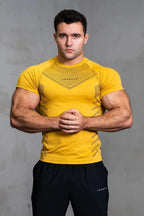 Men's T-Shirts Sports Fitness Trainer Clothe Quick Dry Breathable Stretch Tights Joggers Outdoor Casual Short Sleeves