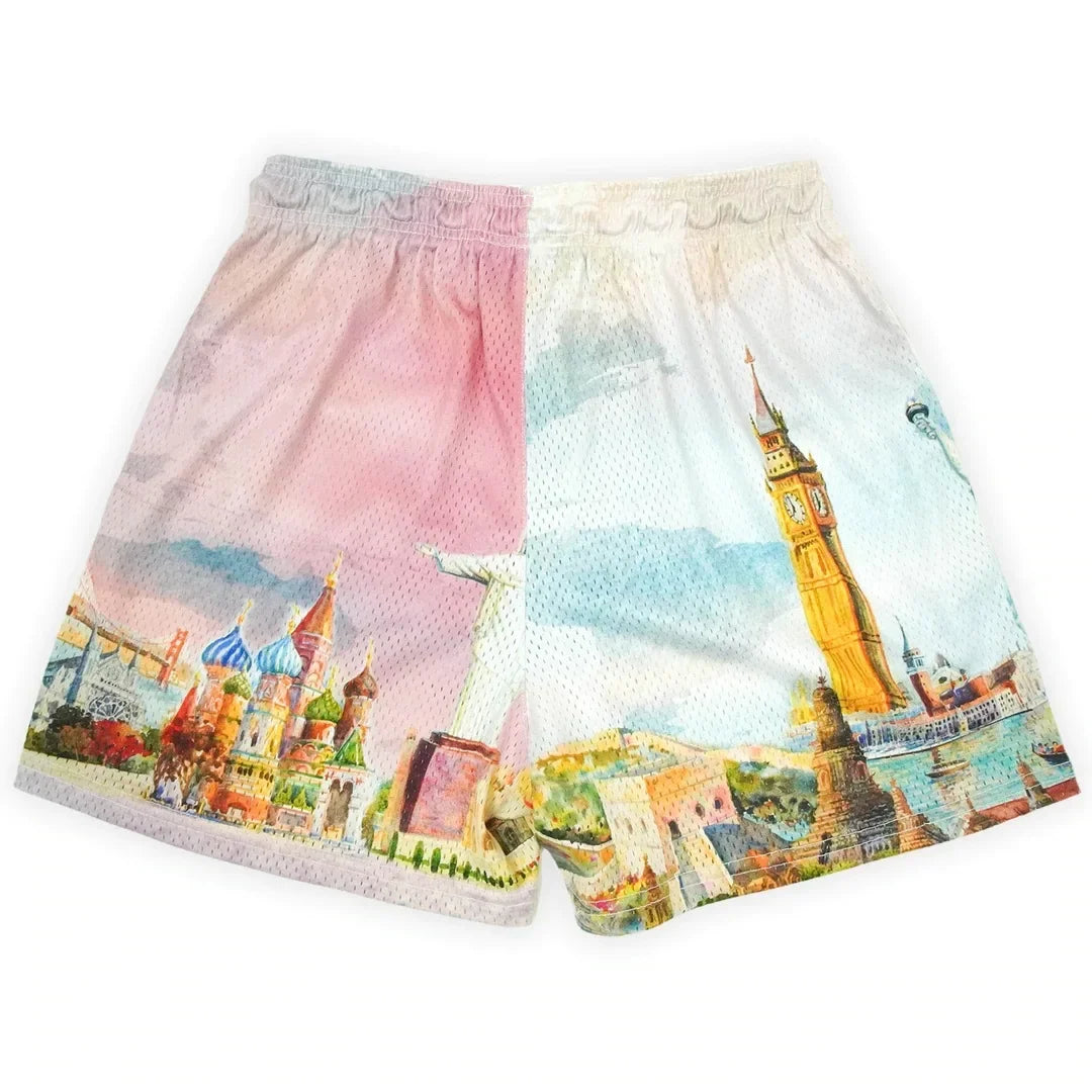 Summer New men short pant Rose Design Casual Shorts Street Hip Hop Fitness Polyester Fast Dry Breathable Embroidery Men Shorts