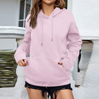 y2k Solid Minimalist Women's Hoodie, Long Sleeve With Pocket Casual Daily Wear 2024 Women Hoodies Autumn Sudadera de mujer