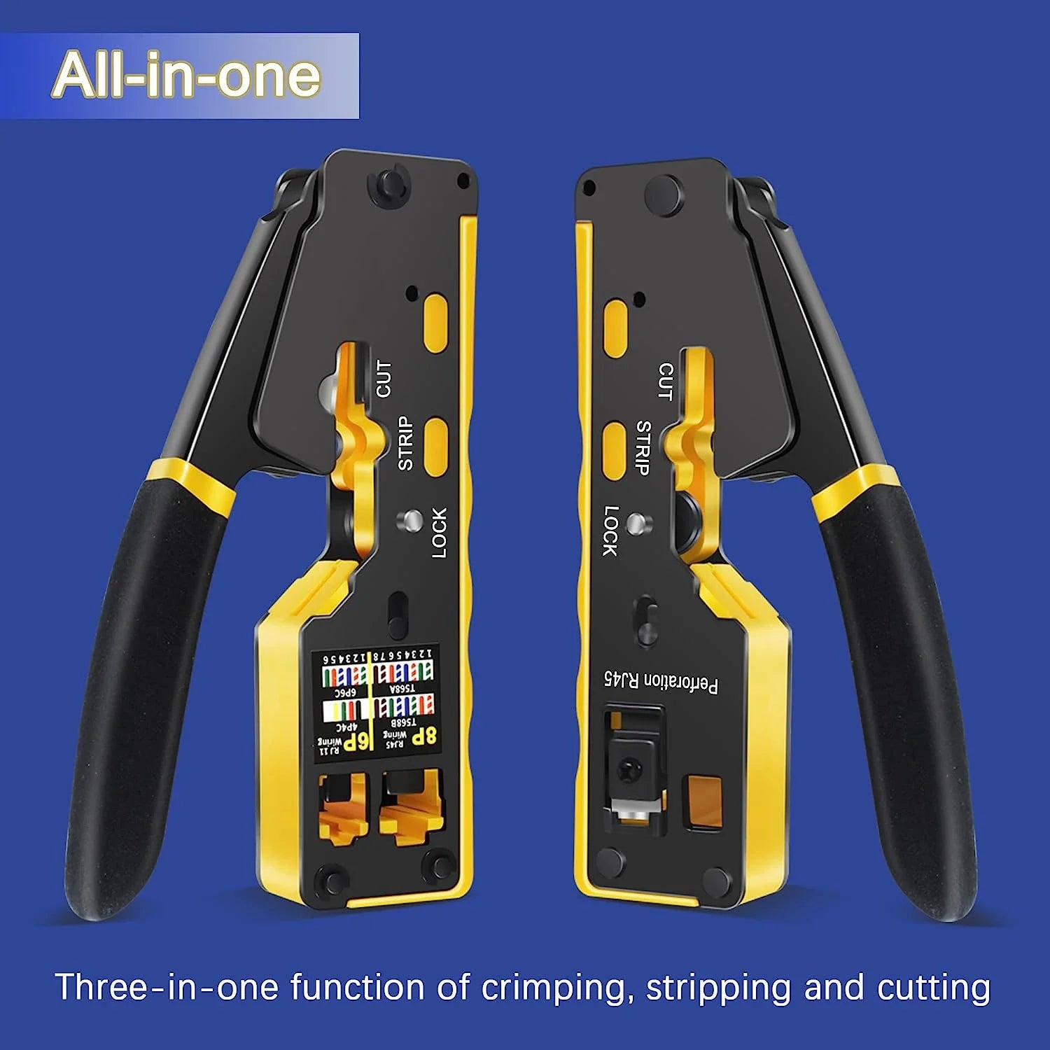 ZoeRax RJ45 Crimping Tool Ethernet Crimper for Cat6 Cat5 Cat5e RJ45 Pass Through Connectors and RJ12 Ends