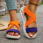 Summer New 2025 Wedge Women's Sandals Platform Outdoor Beach Shoes for Women Elastic Band Design Women Sandals Size 36-43