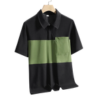 New Summer Polo Shirt Men's Contrast Color T-shirt Ice Silk Quick-drying Thin Lapel Half-sleeved Casual Wear Men Clothing Golf