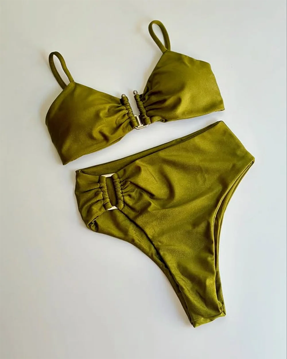 Bandeau Bikini Push Up Women Swimsuits 2024 Sexy Female Swimwear Brazilian Bikini Set Thong Biquini Swim Suits Solid Beachwear