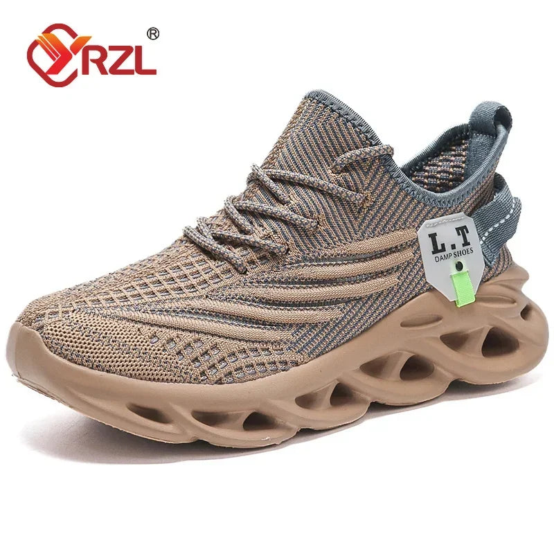 YRZL Casual Sneakers Men's Runing Shoes Outdoor Big Size Lightweight Breathable Mesh Increase Comfortable Sports Shoes for Men