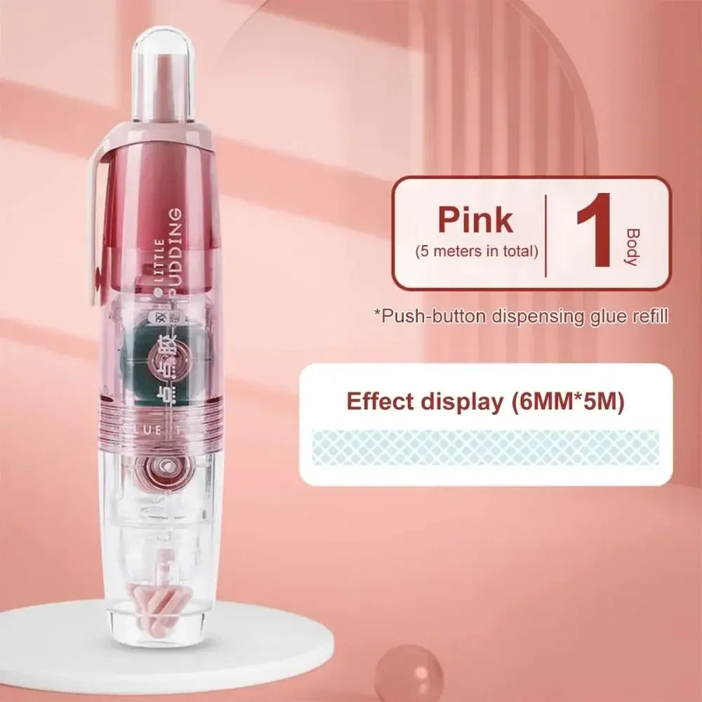 Double-sided Adhesive Press Spot Glue Pen Large Capacity High Viscosity Correction Tape Replaceable Core Office Supplies