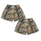 Men'S Casual Athletic Camouflage Print Shorts Outdoor Fitness Branches And Leaves Print Shorts Summer Running Casual Shorts