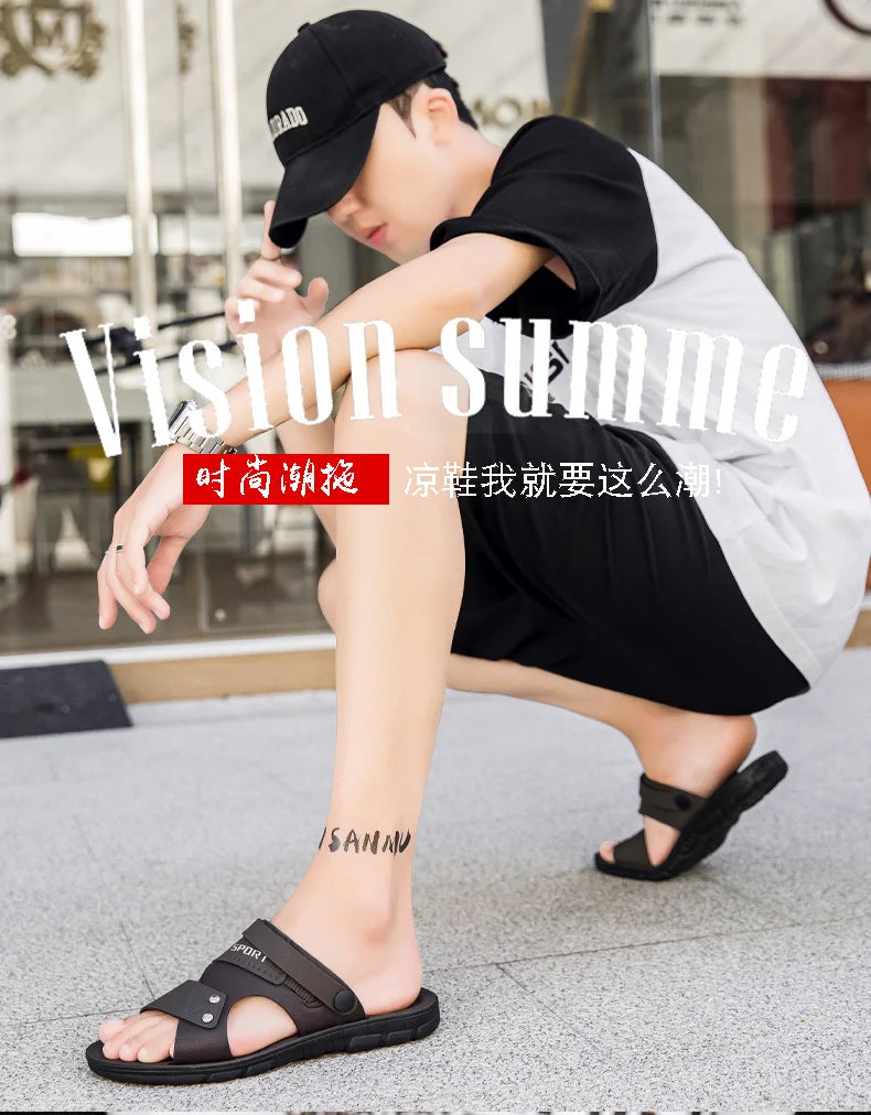 Fashion Sandals Men Summer Slip On Casual Slippers Outdoor Beach Shoes Male Classic Men's Sandals Slippers