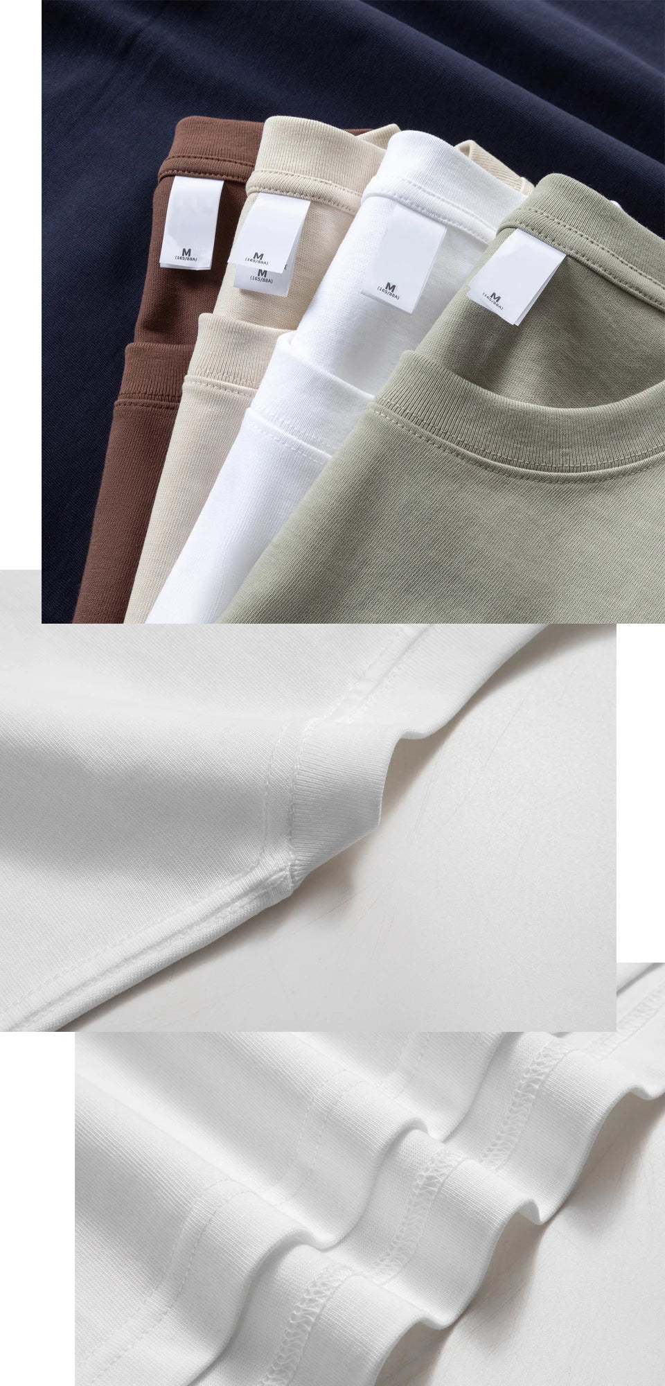 WAVLATII New Women Men 100% Cotton T shirts Female 280 GSM Khaki Casual Oversize Tees Unisex White Basic Tops for Male WT2477