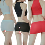 Dazzling Women's Ice Silk Sheer Nightclub Mini Tube Dress Perfect Party Wear for Enticing Appeal and Unmatched Comfort