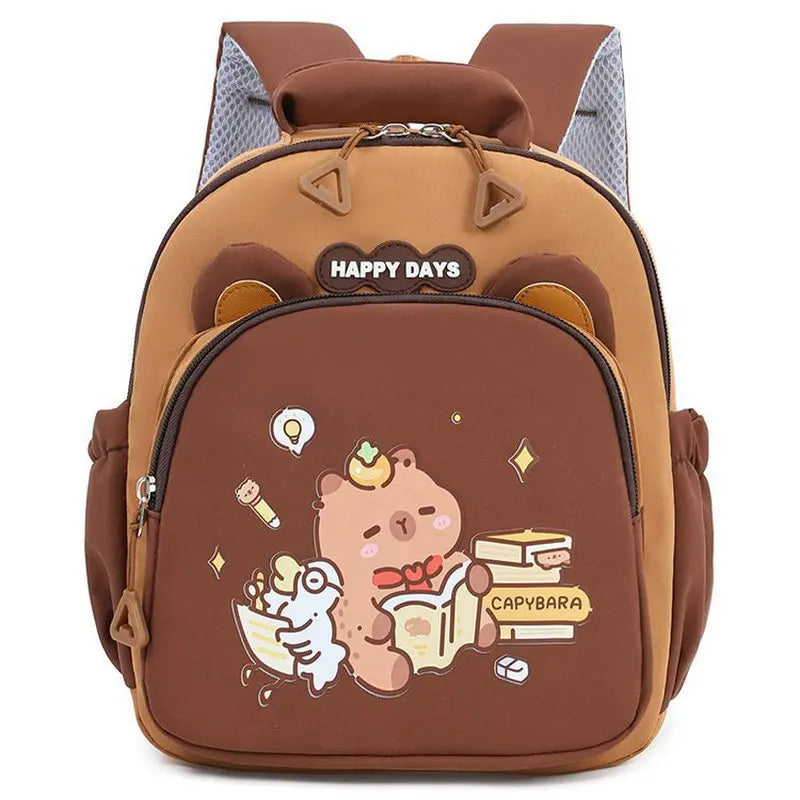 Children Capybara School Bag Cute Fashion Boy Girl Backpack Kids Kindergarten Rucksack Baby Gift
