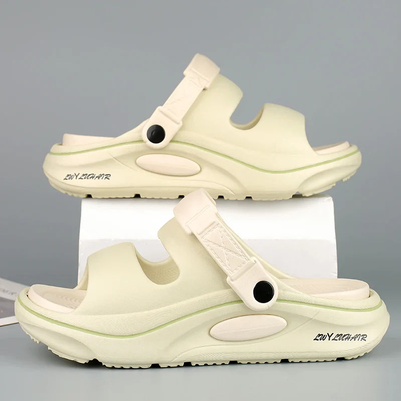 Summer Men's Outdoor Sandals Slippers Beach Comfortable Slides Soft Clogs Men Casual Water Garden Shoes Men Women Beach Sandals