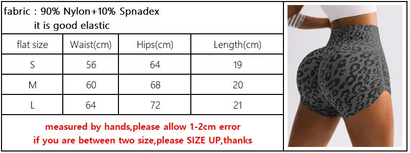 Women Leopard Gym Shorts Athletic Butt Lifting Workout Biker High Waist Yoga Pants Leggins Sports Fitness Short Tights
