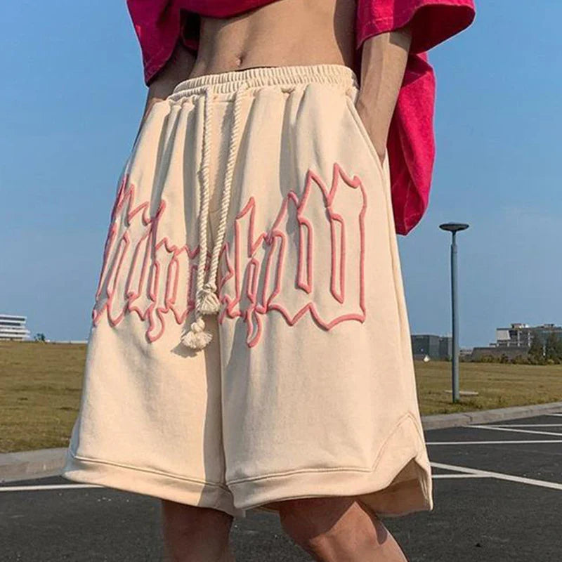 Y2k Shorts For Men 2025 Summer Letter Foam Print Loose Sweatpants Gym Oversized Basketball Shorts Pants Hip Hop Streetwear 8XL
