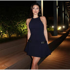 Fashion Y2K Pleated Mini Dress For Women 2025 New Elegant Sleeveless O-neck Chic Evening Short Dress Female Club Party Vestidos