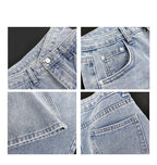 High-waisted Women's Vintage Jeans Loose-fit Straight-leg Slimming Draped Denim Trousers
