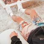 Summer New men short pant Rose Design Casual Shorts Street Hip Hop Fitness Polyester Fast Dry Breathable Embroidery Men Shorts