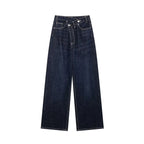 TRAF Women's Basic Hundred Jeans New Fashion Asymmetric Design High Waist Wide Leg Trousers Casual Women's Straight Leg Jeans