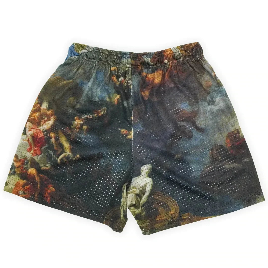 Summer New men short pant Rose Design Casual Shorts Street Hip Hop Fitness Polyester Fast Dry Breathable Embroidery Men Shorts